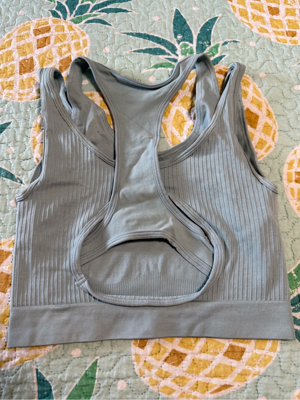 Gilly Hicks Blue-Grey Ribbed Racerback Tank - Picture 3 of 3